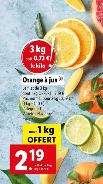 Lidl Orangé A Jus offre