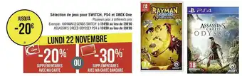 Casino Supermarchés Bon plan sur la sélection de jeux pour switch, ps4 et xbox one offre