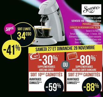 Casino Supermarchés Senseo machine à café hd 7806/11 grise offre