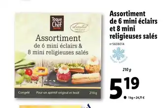 Lidl Assortiment De 6 Mini éclairs Et 8 Mini Religieuses Salés offre