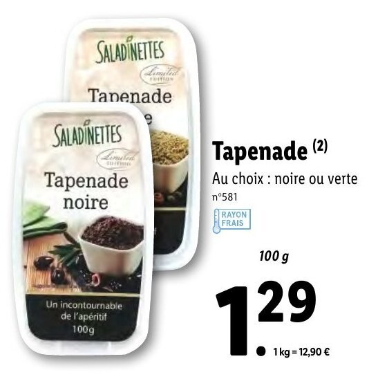 Promo Tapenade chez Lidl