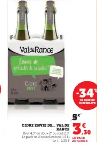 Hyper U VAL DE RANCE Cidre envie offre