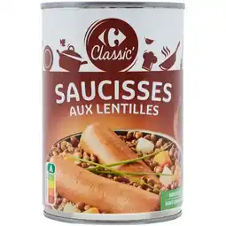 Carrefour CARREFOUR CLASSIC' Saucisses aux Lentilles offre