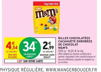 Intermarché M&M'S Billes chocolatées cacahuète enrobées offre