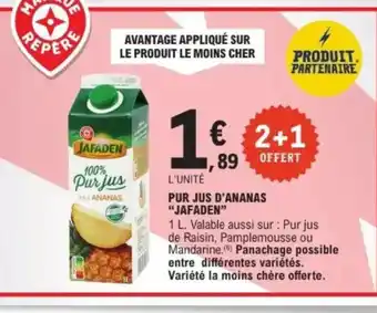 E.Leclerc JAFADEN Pur jus d'ananas offre