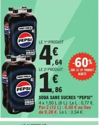 E.Leclerc PEPSI Soda sans sucres offre