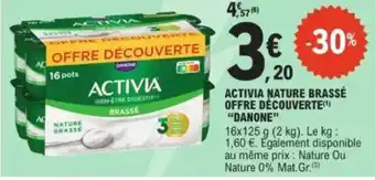 E.Leclerc DANONE Activia nature brassé offre découverte offre