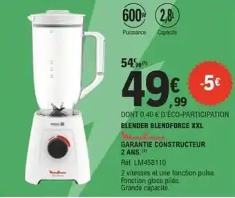 E.Leclerc MOULINEX Blender blendforce xxl offre