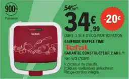 E.Leclerc TEFAL Gaufrier waffle time offre