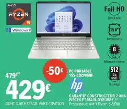 E.Leclerc HP Pc portable 15s-eq2086nf offre