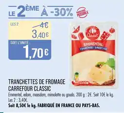 Match Carrefour Classic Tranchettes de fromage offre