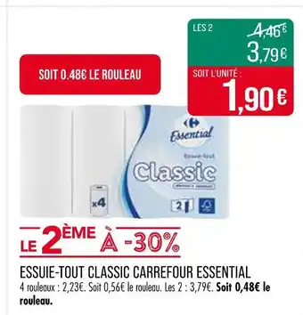 Match CARREFOUR ESSENTIAL Essuie-tout Classic offre