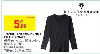 Intermarché BILL TORNADE T-shirt thermo homme offre