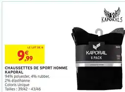 Intermarché KAPORAL Chaussettes de sport homme offre