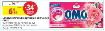 Intermarché OMO Lessive capsules x29 rosir de plaisir (b) offre