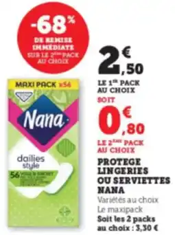 Super U NANA Protege lingeries ou serviettes offre