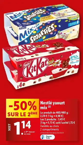 Lidl Nestle yaourt mix offre