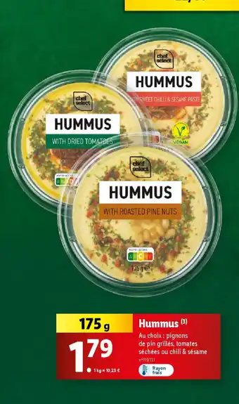 Lidl Chief select hummus offre