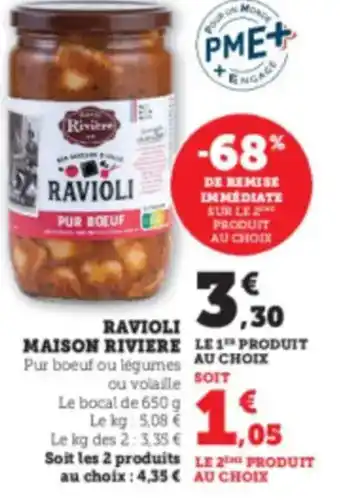 Super U RIVIERE Ravioli maison offre