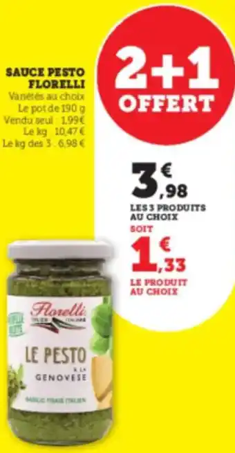 Super U FLORELLI Sauce pesto offre