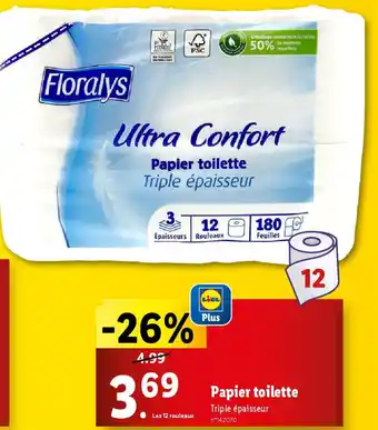 Lidl Floralys papier toilette offre