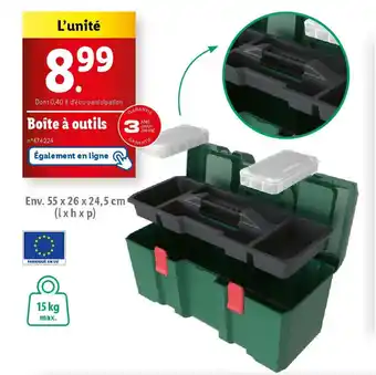 Lidl Parkside boite a outils offre