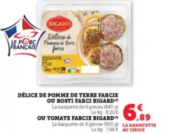 Super U BIGARD Délice de pomme de terre farcie ou rosti farci offre