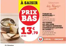 Super U Tomme de montagne offre