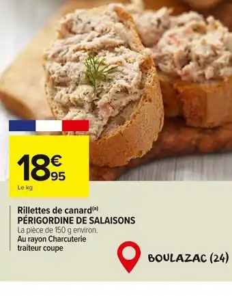 Carrefour Market PÉRIGORDINE DE SALAISONS Rillettes de canard offre