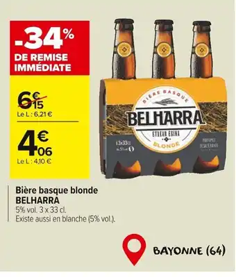 Carrefour Market BELHARRA Bière basque blonde offre