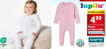 Lidl lupilu® Pyjama en velours bébé offre