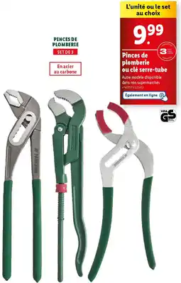 Lidl Pinces de plomberie ou clé serre-tube offre