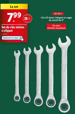 Lidl Set de clés mixtes à cliquet offre