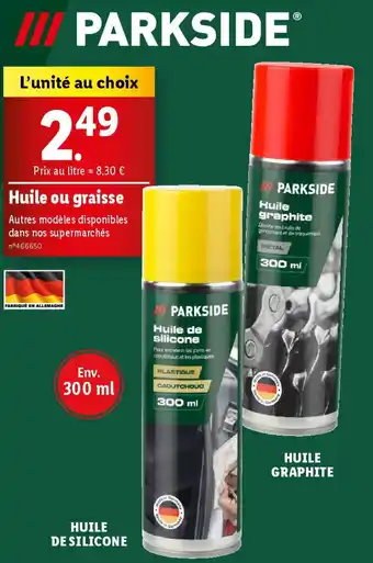 Lidl Parkside Huile ou graisse offre