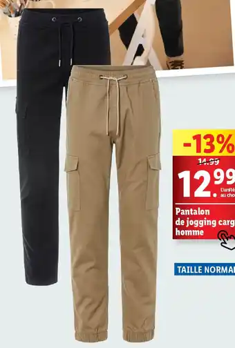 Lidl Pantalon de jogging cargo homme offre