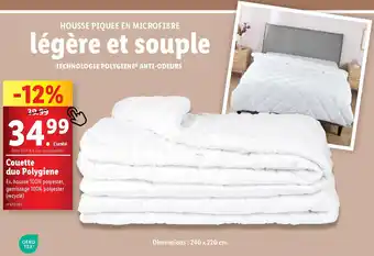 Lidl LIVARNO Couette duo Polygiene offre