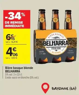 Carrefour Belharra biere basque blonde offre