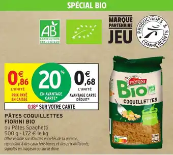 Intermarché Express Pates coquillettes fiorini bio offre