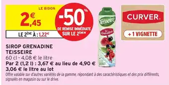 Intermarché Express Teisseire sirop grenadine offre