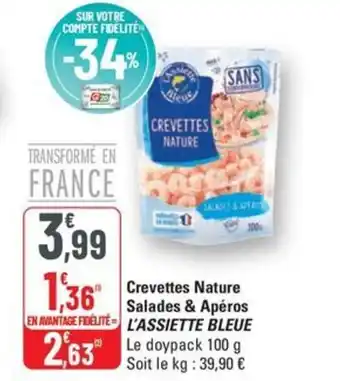 G20 L'assiette bleue crevettes nature salades & aperos offre