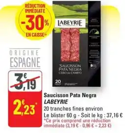 G20 Labeyrie saucisson pata negra offre