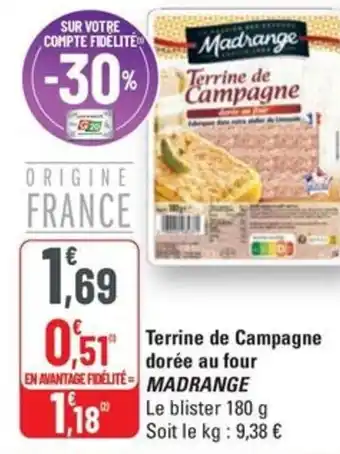 G20 Terrine de campagne doree au four madrange offre