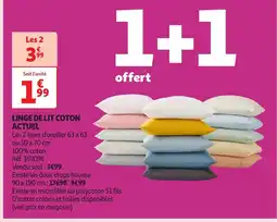 Auchan Linge de lit coton actuel offre