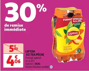 Auchan LIPTON ice tea pêche offre