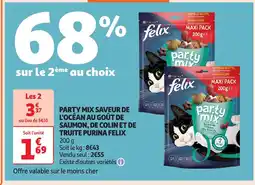 Auchan FELIX Party mix saveur de l'océan au goût de saumon, de colin et de truite purina offre