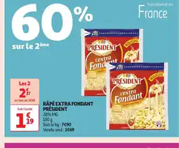 Auchan PRÉSIDENT Râpé extra fondant offre