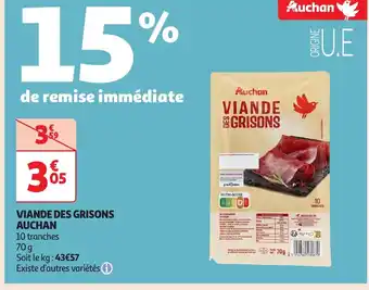 Auchan AUCHAN Viande des grisons offre