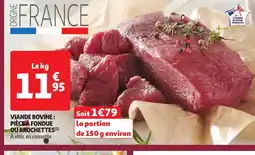 Auchan Viande bovine : pièce à fondue ou brochettes offre