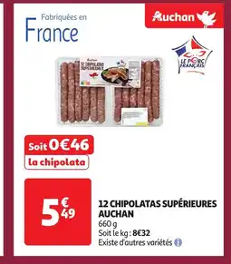 Auchan AUCHAN12 chipolatas supérieures offre