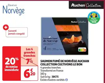 Auchan Saumon fumé de norvège auchan collection cultivons le bon offre